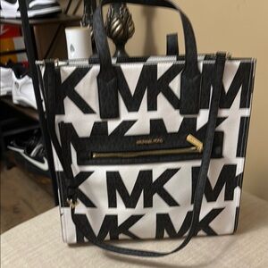 Michael Kors Black and White Tote Bag